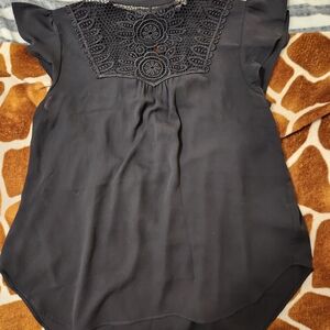 Express Black Women's Blouse with Lace Detail